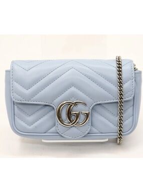 Gucci Calfskin Matelasse Super Mini GG Marmont Shoulder Bag